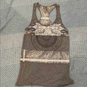 We The Free..Free People Gray and Cream, Yellow, Paisley Tank Top
